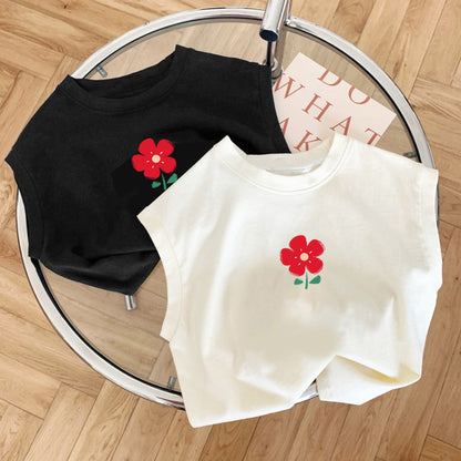 【BABY&KID】夏新作 一輪の花ノースリーブTシャツSK092119