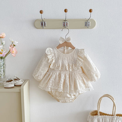 【BABY】レース刺繍プリンセスロンパースSK101102