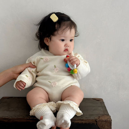 【BABY】ピンク花刺繍ロンパースSK100201