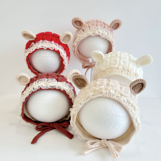 【HAT】レース花柄ベビーボンネットSK101617
