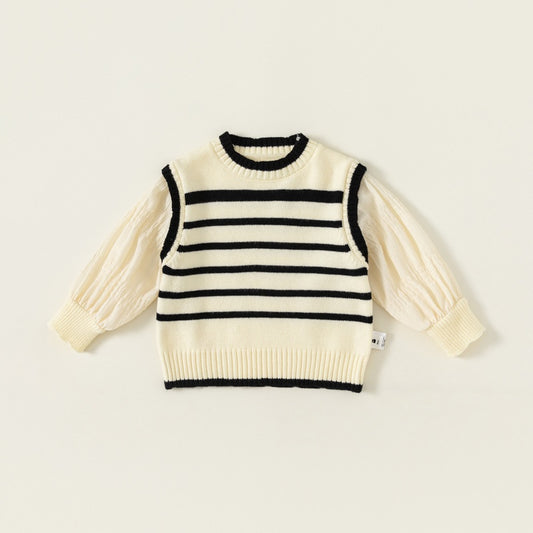 【BABY&KID】レイヤード風ボーダーニットSK101838
