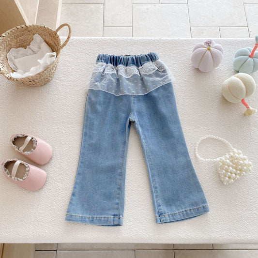 【BABY&KID】レース付きデニムパンツSK100746