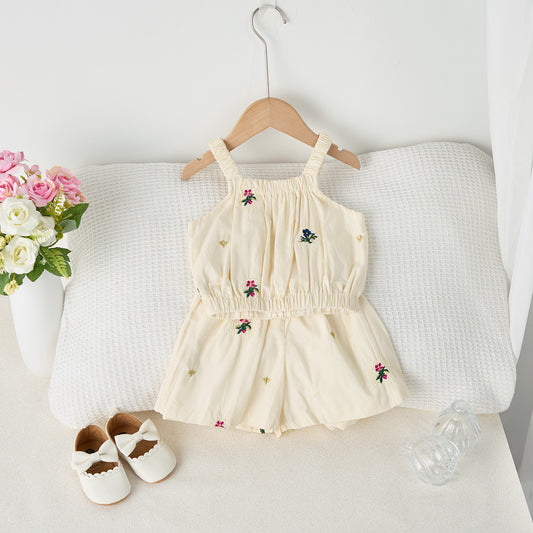 【BABY】夏新作 ナチュラル刺繍セットアップSK092620