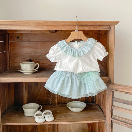 【BABY&KID】夏新作 クルーネックトップス＆スカートパンツSK072315