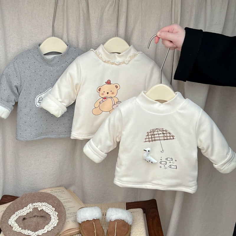 【BABY&KID】冬新作カートゥーン裏起毛トップスSK102634