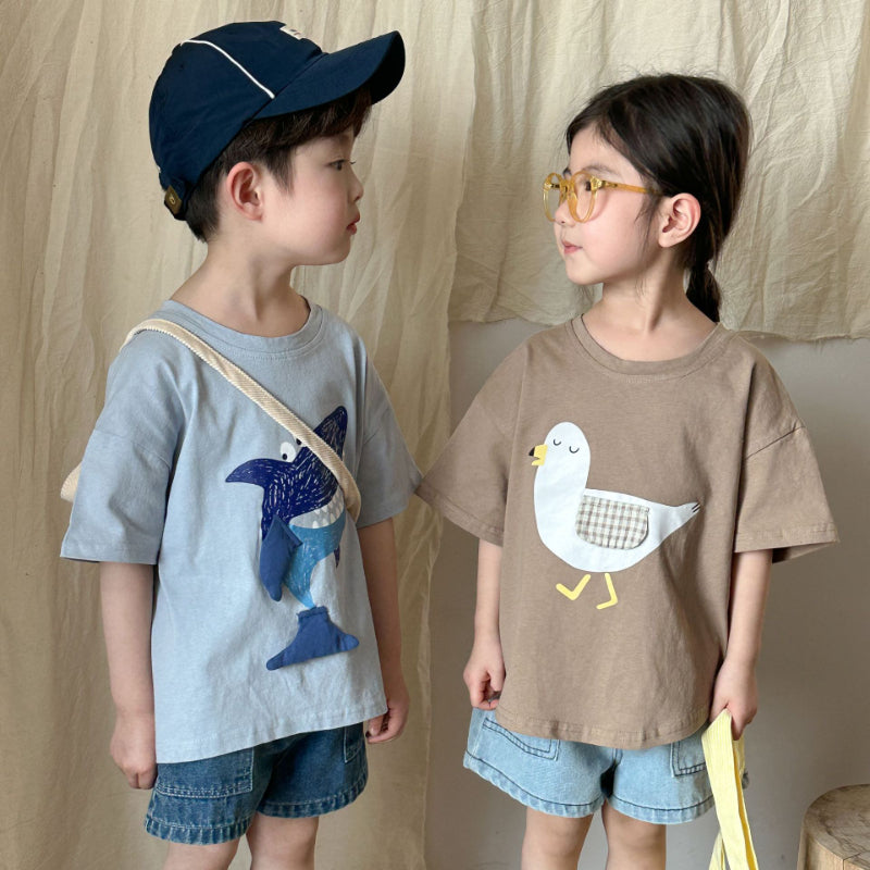 【BABY＆KID】夏新作 アニマルプリント半袖TシャツSK063032