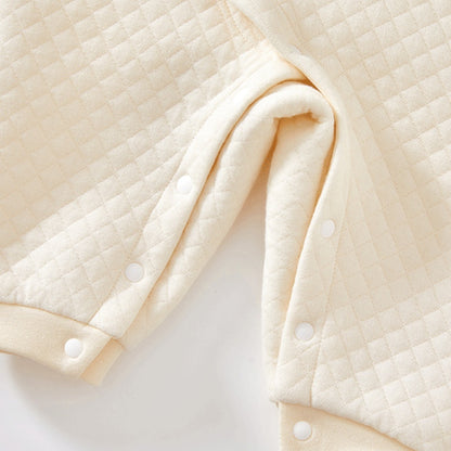 【BABY】冬新作北欧風チェックくま前開きあったかカバーオールSK102622