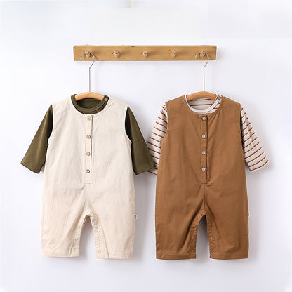 【BABY】北欧風ウサ耳サロペット、コットンTシャツSK101329