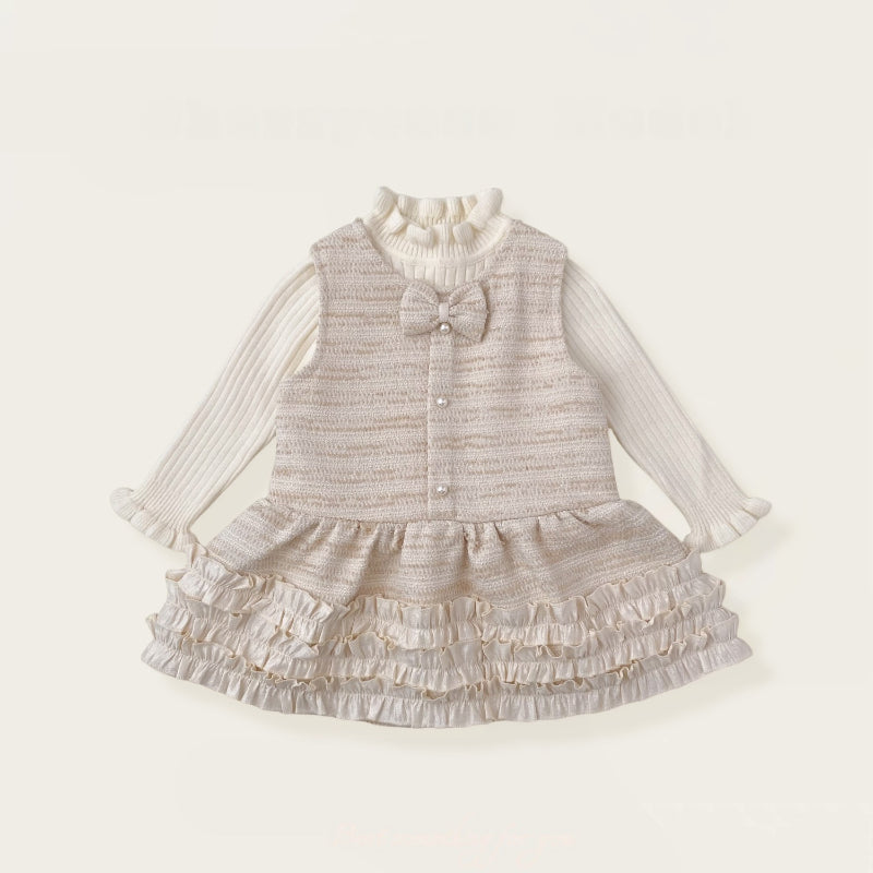 【BABY&KID】冬新作 小香風ジャンパースカート＆ニットセーターSK102427