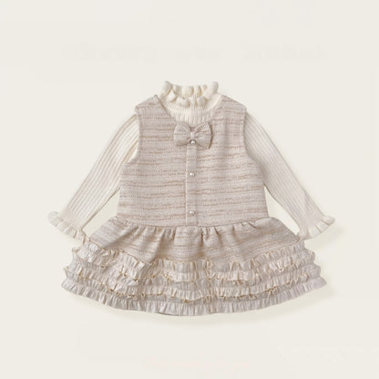 【BABY&KID】冬新作 小香風ジャンパースカート＆ニットセーターSK102427