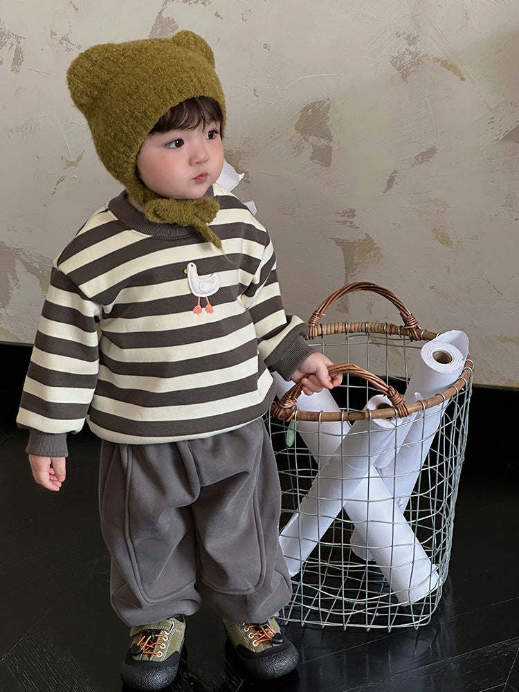 【BABY】アヒル柄暖かいセットアップSK11556