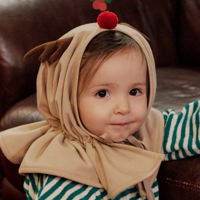 【BABY】クリスマスボーダーカバーオール、トナカイポンチョSK102817