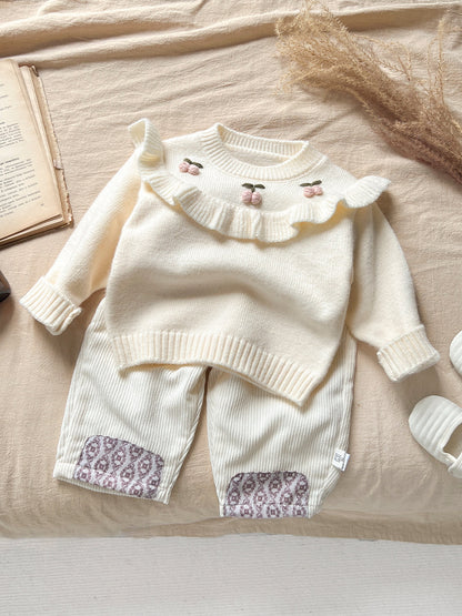 【BABY&KID】冬新作小さな花柄のニットセーターSK11433
