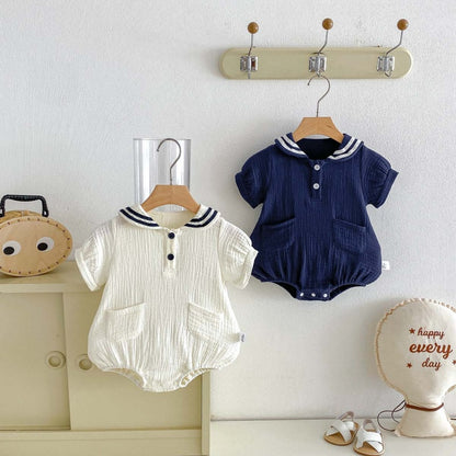 【BABY】夏新作コットンガーゼしぼ感ロンパースSK105809