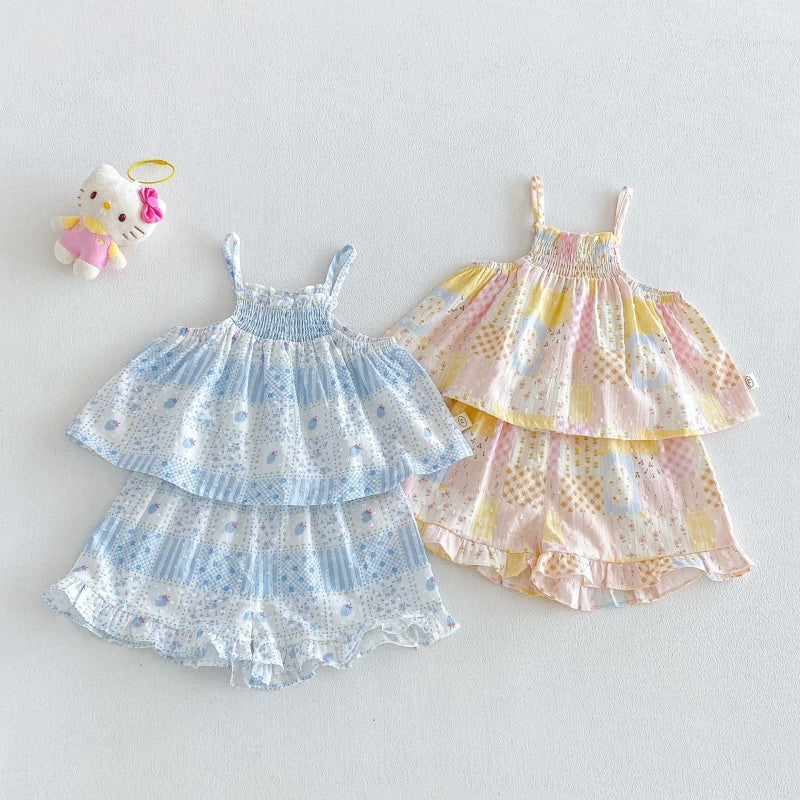 【BABY&KID】夏新作総柄キャミ小花柄セットアップSK106104
