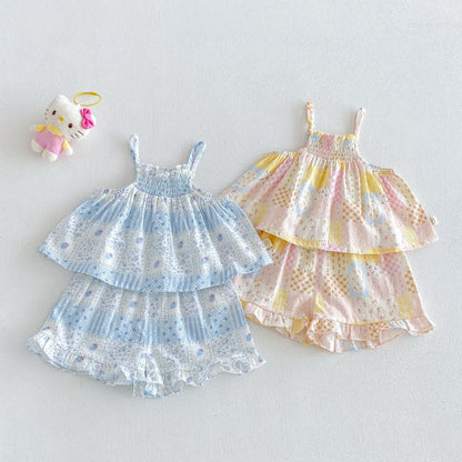 【BABY&KID】夏新作総柄キャミ小花柄セットアップSK106104