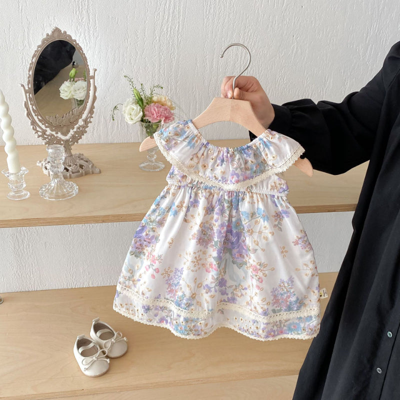 【BABY&KID】夏新作 クルーネック小花柄ワンピースSK082615