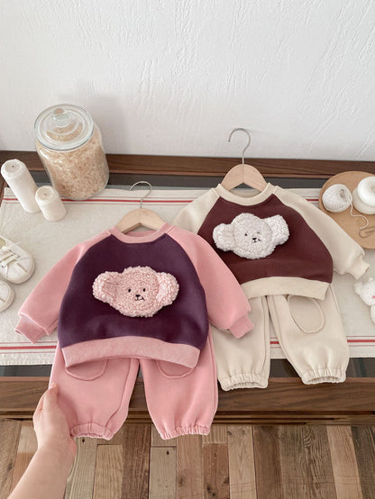 【BABY&KID】クマ柄カジュアルセットアップSK022402