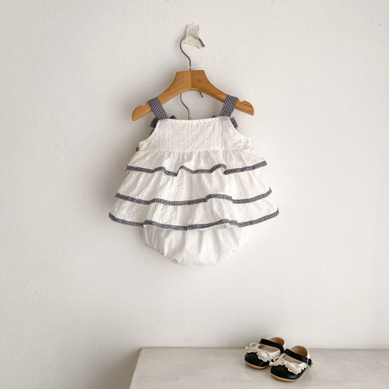 【BABY&KID】夏新作 可愛い刺繍キャミトップス＆ショートパンツSK080114