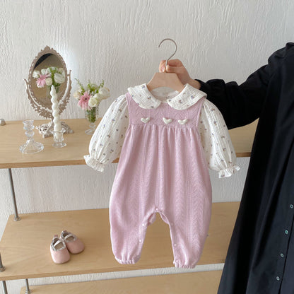 【BABY】ハートサロペット＆花柄トップスSK092508