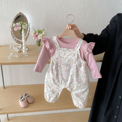 【BABY】花柄ポケットサロペット、トップスSK092532