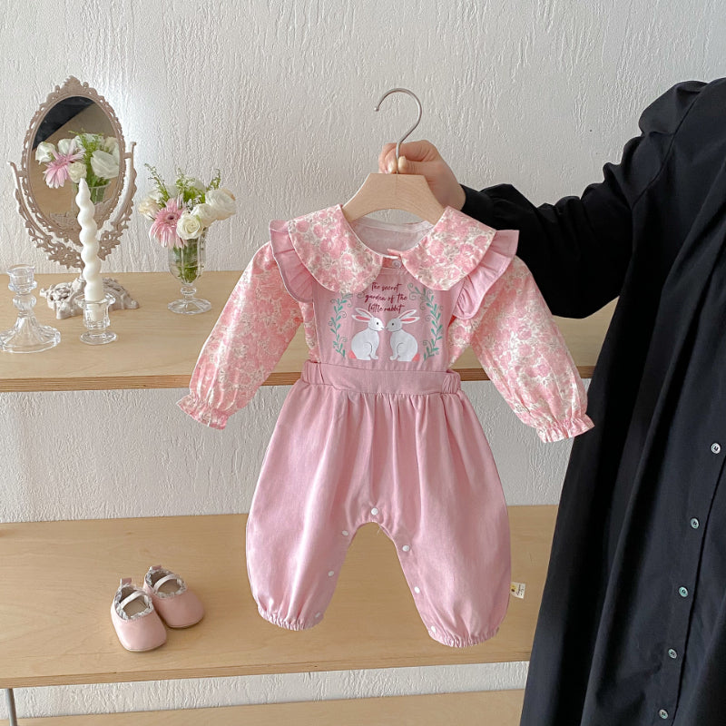 【BABY】うさぎサロペットパンツ（長ズボン）SK092308