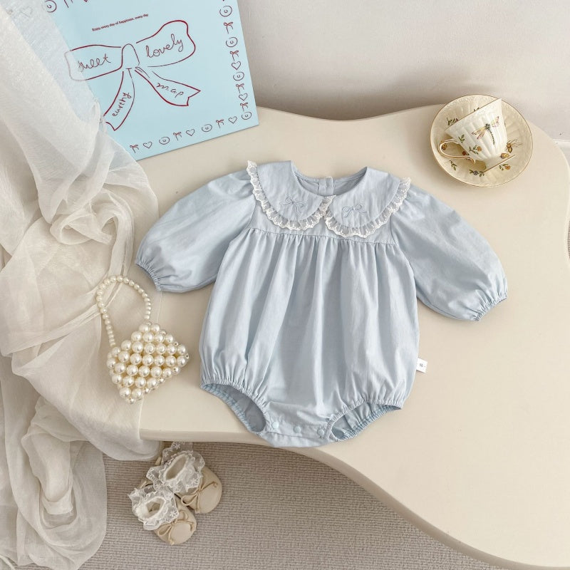 【BABY】レースフリル丸襟ロンパースSK104103