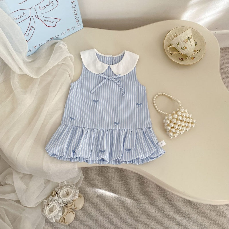 【BABY&KID】夏新作蝶結び刺繍バルーンワンピースSK105512