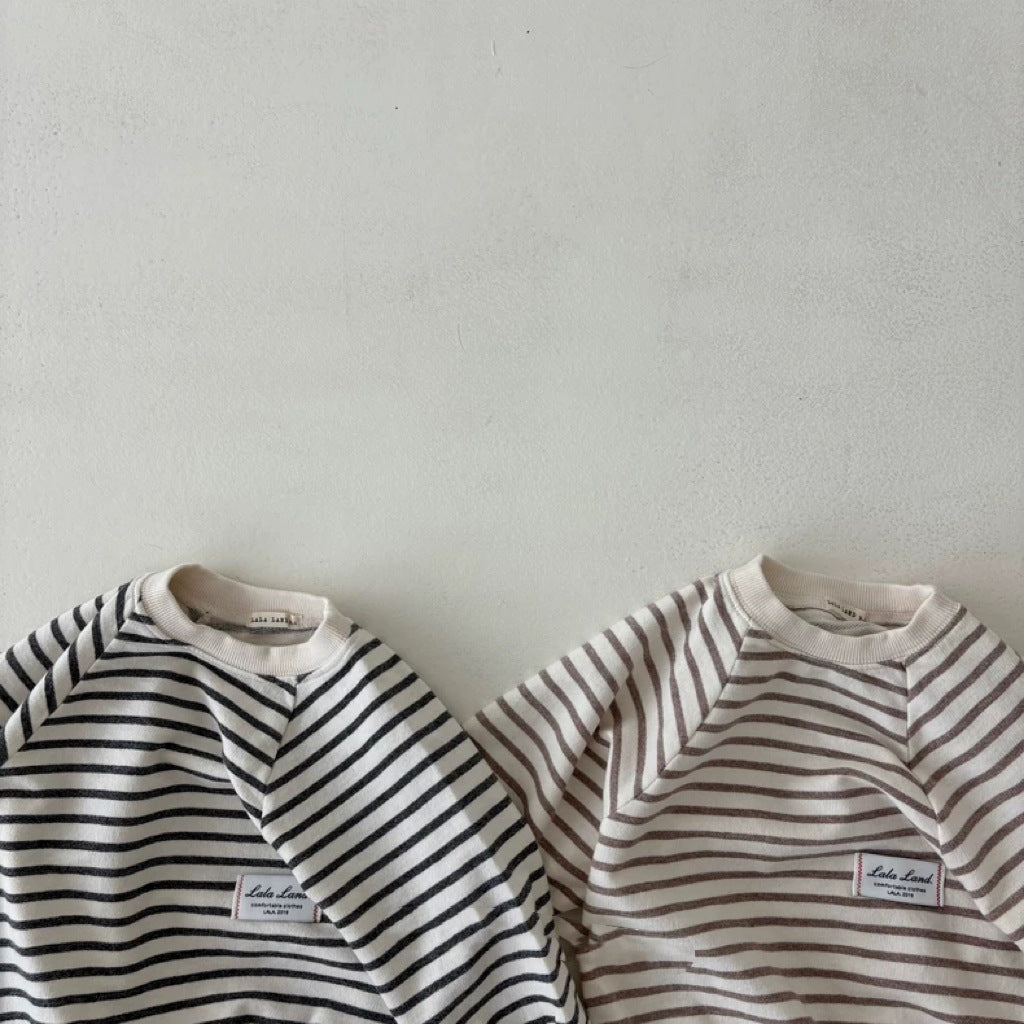 【BABY】ボーダー丸首ロンパースSK102630