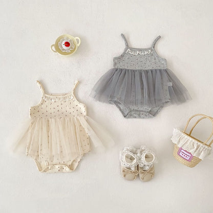 【BABY】夏新作小花柄チュールロンパースSK105405