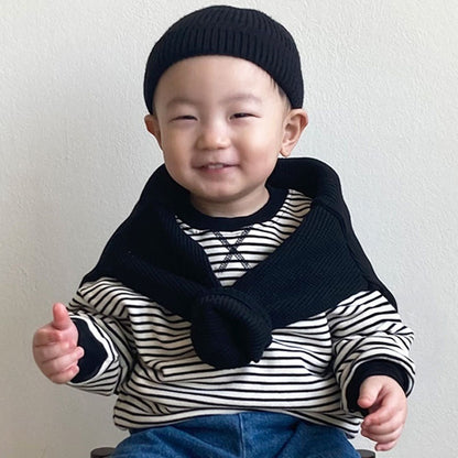 【BABY】ストライプクルーネックスウェットSK101917