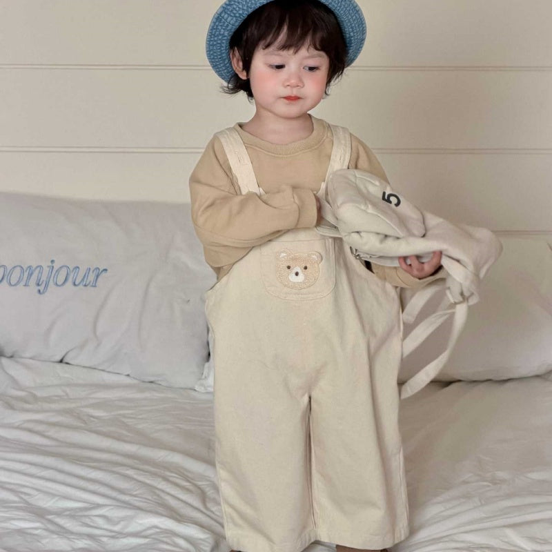 【BABY&KID】ロゴプリントスウェット、くまサロペットSK104010