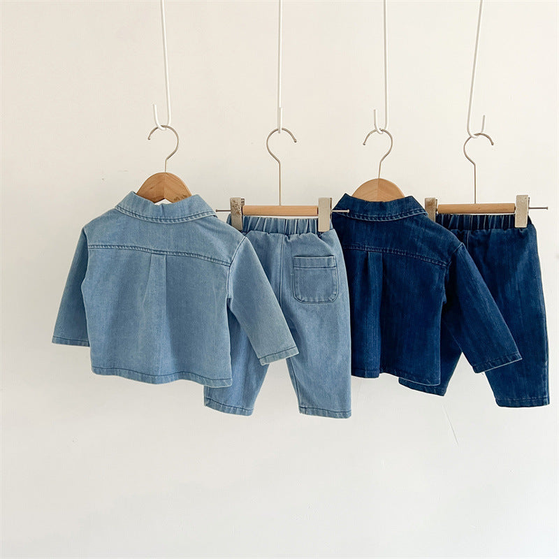 【BABY&KID】オシャレデニムカーディガン、デニムカジュアルルーズパンツSK030707