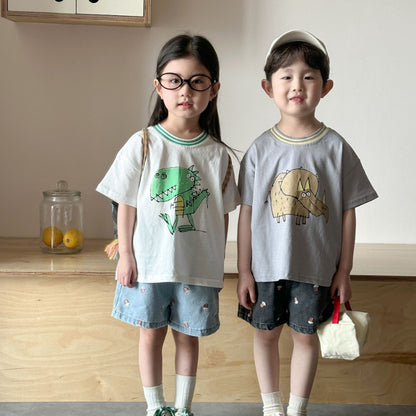 【BABY＆KID】夏新作 カートゥーンコットンルーズTシャツSK063028