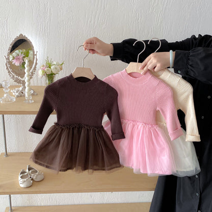 【BABY&KID】ニットチュールワンピースSK100337