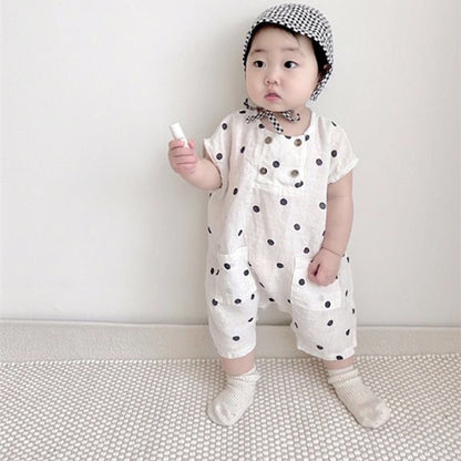 【BABY】夏新作 ドット柄、無地ロンパースSK072019