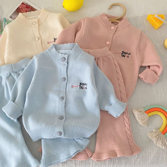 【BABY】英字刺繍カーディガン&パンツSK092908