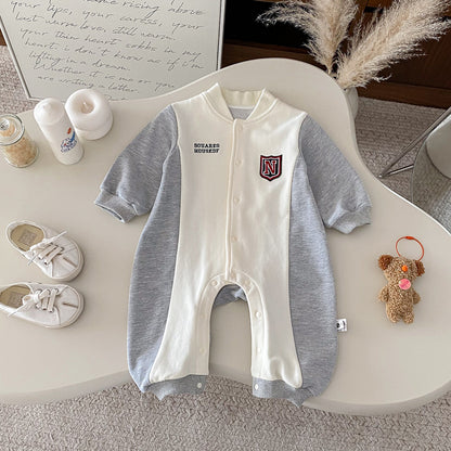 【BABY】韓国風スポーティ刺繍カバーオールSK100403