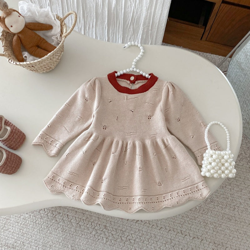 【BABY&KID】フリルニットワンピースSK092706