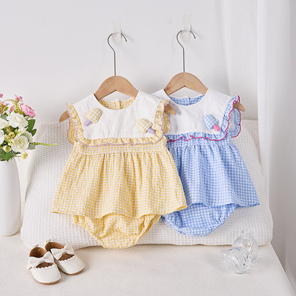【BABY】夏新作 アイスクリームグリッドセットアップSK072310