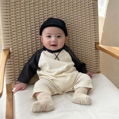 【BABY】シンプルバイカラーロンパースSK11357