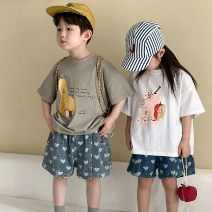 【BABY＆KID】夏新作 フルーツ文字柄TシャツSK063030
