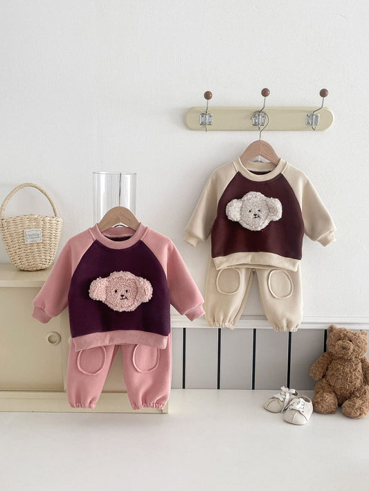 【BABY&KID】クマ柄カジュアルセットアップSK022402