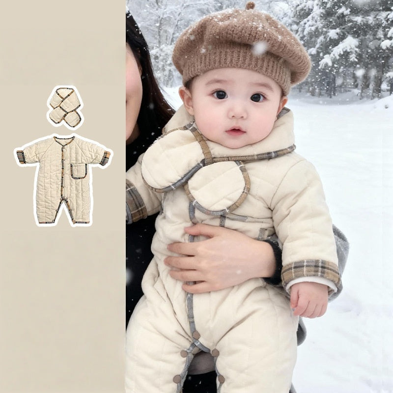 【BABY】冬新作キルティングあったかカバーオール&マフラーSK103212