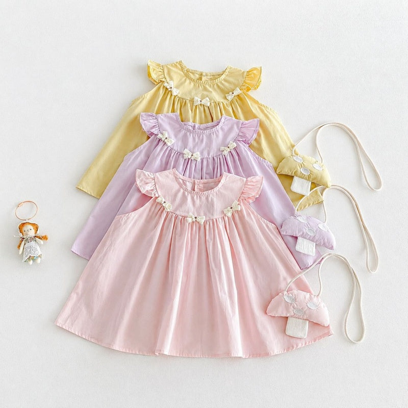 【BABY&KID】夏新作フリルスリーブワンピース＆きのこショルダーバッグSK106114