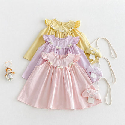 【BABY&KID】夏新作フリルスリーブワンピース＆きのこショルダーバッグSK106114