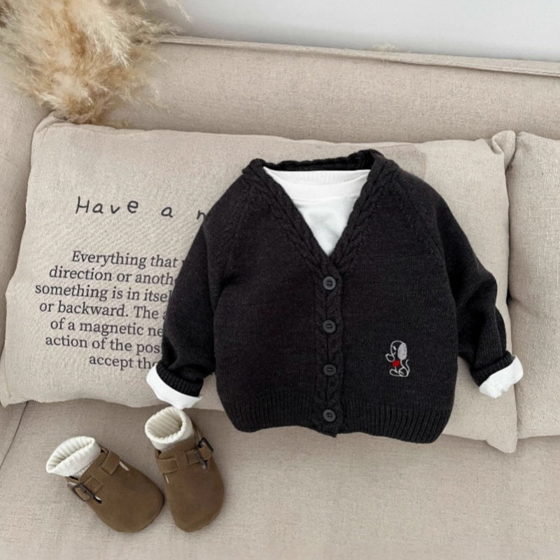 【BABY&KID】ワンちゃん刺繍ニットカーディガンSK100204