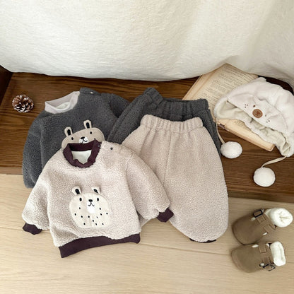 【BABY&KID】韓国風キャラあったかセットアップSK103224