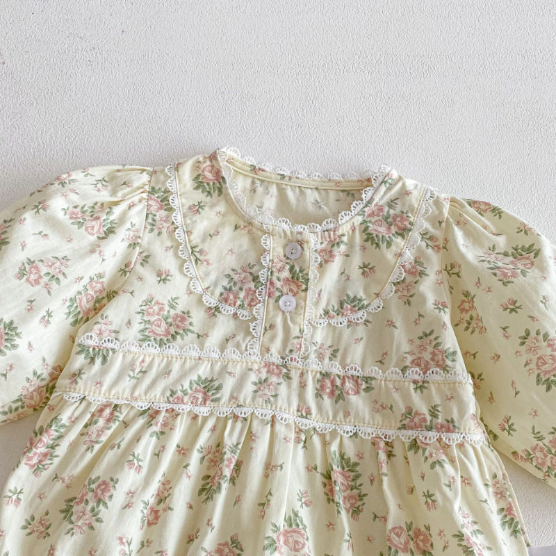 【BABY】韓国風小花柄ロンパースSK103622