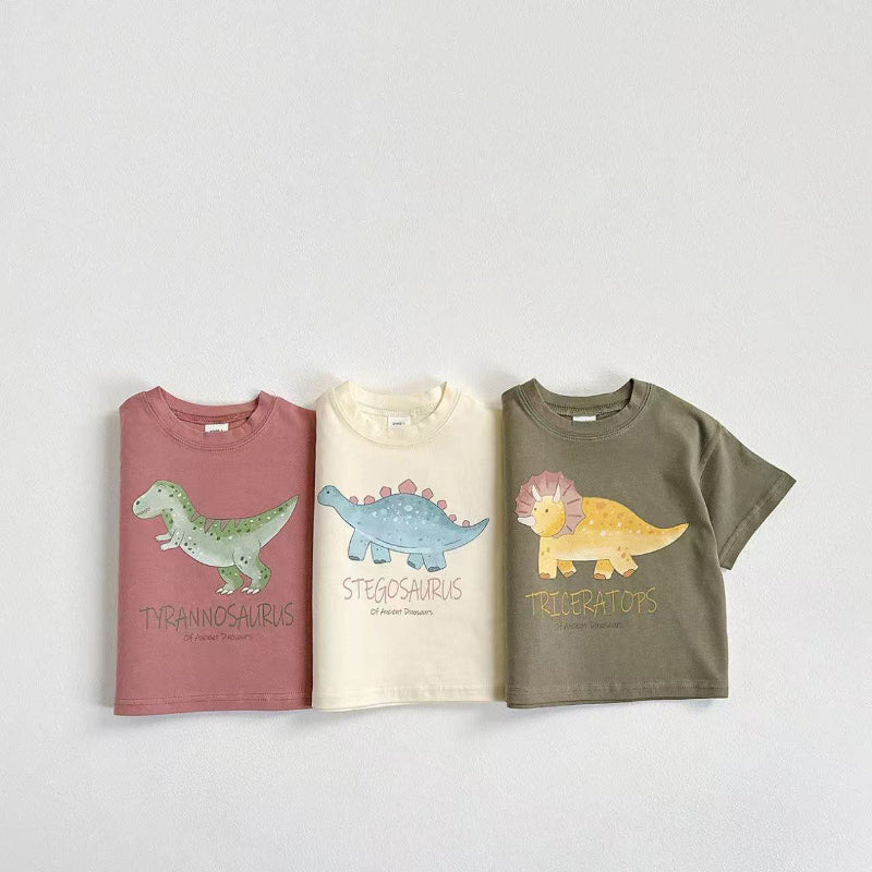 【BABY&KID】夏新作 恐竜プリントクルーネックTシャツSK090805
